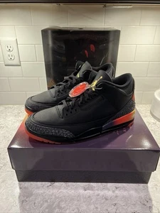 J. Balvin x Nike Air Jordan 3 Retro Rio Negro Solar Flare FN0344-001 Talla 13 - Imagen 1 de 8
