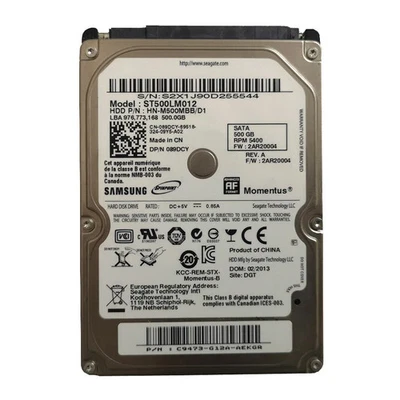 Samsung 500GB ST500LM012 5400RPM SATA 2.5" Laptop HDD Hard Disk Drive -9.5mm - Image 1 of 3