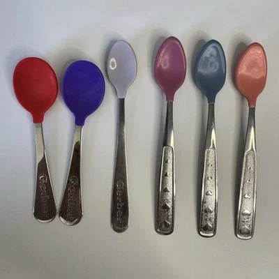 Cucharas para bebé Munchkin Gerber vintage años 90 punta de silicona inoxidable cubiertos Foto 1 de 4