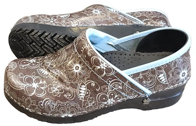 Koi By Sanita Women’s Brown & Blue Floral Clogs Medical Shoes Size EU 38 / US 7 - Изображение 1 из 4
