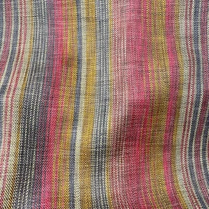 Chili Boho Rainbow Vertical Pinstripe Curtain Fabric Material 137cm wide BR205 - Picture 1 of 3