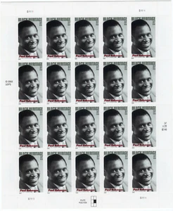Scott #3834 Paul Robeson (Black Heritage) Sheet of 20 Stamps - MNH - Picture 1 of 2