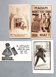 US VINTAGE Comedy, Post Cards, All  posted from 1910-1921 Lot of 4 - Picture 1 of 6