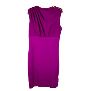 Ted Baker Bridie Sculpted Pleated Dress in Wine Size 6 - Picture 1 of 7