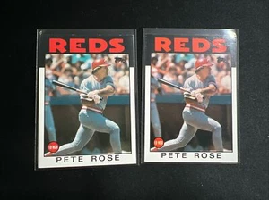 (2) 1986 Topps #1 Pete Rose Cincinnati Reds - Picture 1 of 2