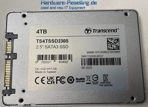 Transcend 4TB SSD SATA III 6G 2,5" 3D NAND TS4TSSD230S - Picture 1 of 1