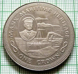 ISLE OF MAN 1982 1 CROWN, Manx Maritime Heritage - P.S. Mona's Queen II UNC - Picture 1 of 6