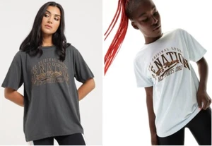 Minor Defect! Pe Nation A-Frame T-Shirt Women's Activewear Casual Graphic Tops - Picture 1 of 19