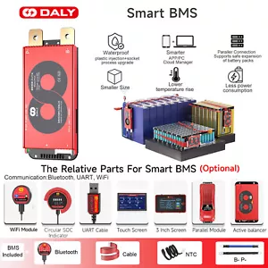 Daly Smart BMS w/Balance+Bluetooth Module für 8S 24V 150A LiFePo4 Energy Storage - Picture 1 of 23