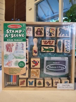 🎨 Sello de madera Melissa & Doug escena A - selva tropical NUEVO SELLADO  Foto 1 de 4