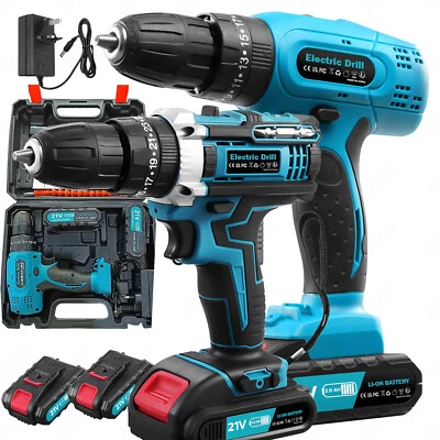 With 2 batteries for Makita cordless impact drill 21V cordless screwdriver set with box de - Image 1 of 4