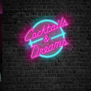 Cocktails & Dreams Neon Sign Bar Neon Sign Arcade LED Light Custom Neon Signs - Picture 1 of 7