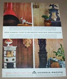 1961 print ad - Georgia-Pacific wood family proof paneling walls Portland Oregon - Picture 1 of 1