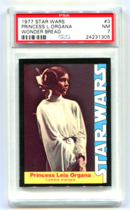 1977 Star Wars Princess Leia Organa Wonder Bread PSA 7 NM #3 Carrie Fisher VTG