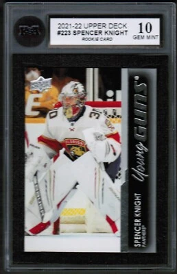 2021-22 Upper Deck # 223 Spencer Knight Young Guns KSA 10 Gem Mint Rookie Rc - Image 1 of 2