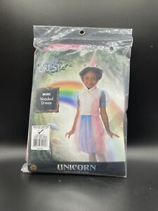 Costume Girl's Blue & Pink Unicorn Size M 8/10 includes Hooded Dress Age 5-7 NEW