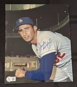 LOS ANGELES DODGERS SANDY KOUFAX HANDSIGNIERTES 8"x10" FOTO BAS FULL LOA AB62255 - Bild 1 von 2