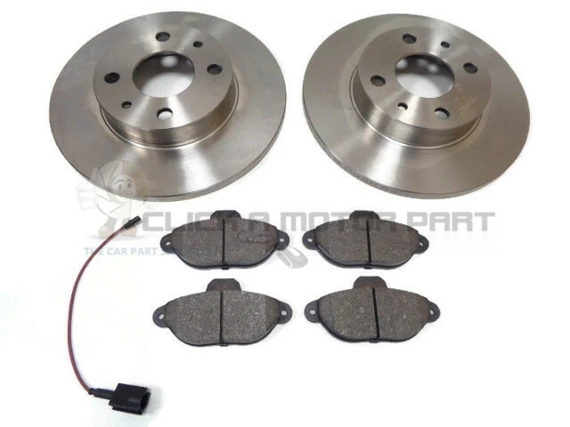 FIAT 500 1.2 SPORT POP LOUNGE 07-15 FRONT 2 BRAKE DISCS & PADS CHECK SOLID TYPE — 第 1/1 张图片