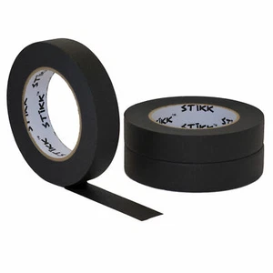 3 pack 1" inch x 60yd Rolls (24mm x 55m) STIKK Black Painters Masking Tape - Picture 1 of 6