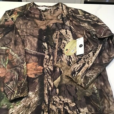 MOSSY OAK BASELAYER CREW MENS - Long Sleeve Camo T-Shirt - Stretch SIZE XL NEW - Image 1 of 4