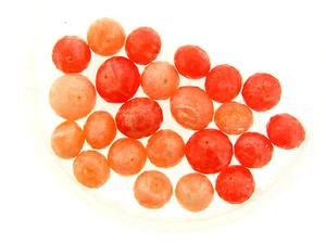 Vintage German Peach & Tangerine Mix Crackle Givre Faceted Orbit Lucite Bead Lot - Picture 1 of 1