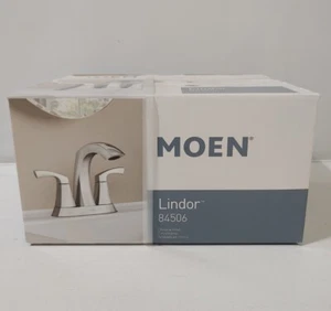 Moen 84506 Lindor 4" Centerset Two-Handle High Arc Bathroom Faucet - Chrome - Foto 1 di 1