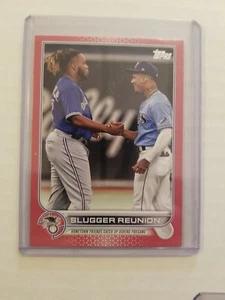 2022 Topps Series 1 Slugger Reunion - Wander Franco & Vlad #329 Pink Parallel /50 - Bild 1 von 2