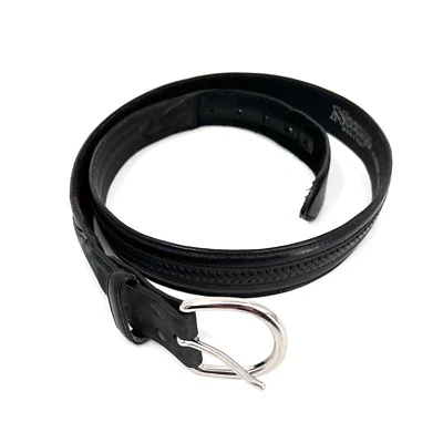 Cinturón de cuero NOCONA BELT CO para hombre talla 42 negro con detalle tejido/trenzado 1-3/8" Foto 1 de 4