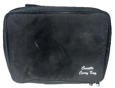 AUDIO Cassette Storage Soft Casse Back Travel Holder Zipper Extra Compartment - Image 1 of 4