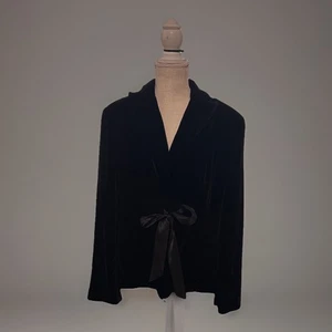 Chaqueta de Noche Seven7 Negra Terciopelo Mezcla Seda Cinta Corbata Gótica Y2K Cóctel 18/20 - Imagen 1 de 17