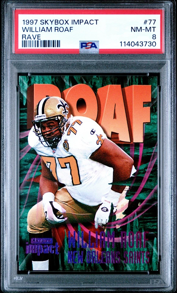 1997 SKYBOX IMPACT RAVE #77 WILLIAM ROAF 56/150 PSA 8 - Image 1 of 2