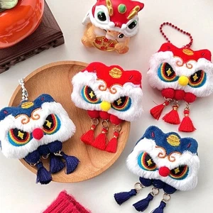 PP Cotton Lion Dance Stuffed Doll Keyring Plush New Year Hanging Decor Gift - Picture 1 of 10