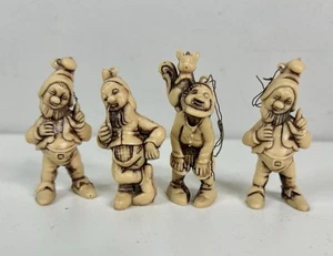 Vintage Macau Sprite, Pixie, Dwarf, Elf Christmas Ornament Figurines Set Of 4 - Picture 1 of 4