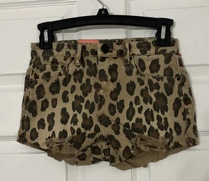 Blank NYC Shorts Girls 12 The Mini Barrow Leopard Print Vtg High Rise Jean New - Picture 1 of 4