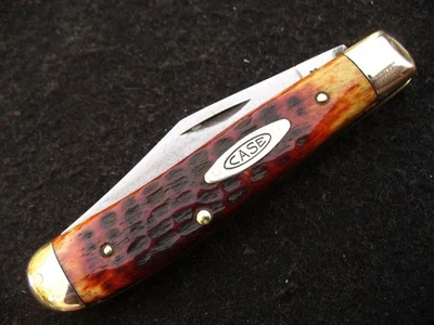Vintage Case XX USA 6207 Pretty Red Bone Mini-Trapper Knife 10-dot 1970 Used Exc - Image 1 of 4