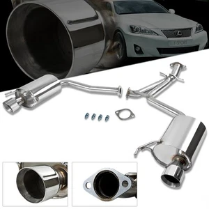 For 2006-2013 IS250 IS350 Sedan 3.75" Dual Muffler Tip Axle-Back Exhaust System - Picture 1 of 7