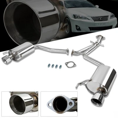 For 2006-2013 IS250 IS350 Sedan 3.75" Dual Muffler Tip Axle-Back Exhaust System - Image 1 of 4