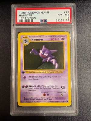 Graded PSA 8 Haunter 1st Edition 029/102 Base Set (Shadowless) Regular - Image 1 of 2