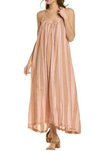 Pink Chicken Andie Pink Mellow Rose Stripe Cotton Maxi Dress Size XS New - Picture 1 of 13