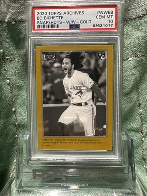 2020 Topps Archives Snapshots Walkoff Wires Bo Bichette 9/10 GOLD. PSA 10 - Image 1 of 2