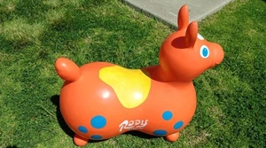 RODY Max Ride On Bounce aufblasbares Hüpfpferd orange Vintage 1984 Italien - Bild 1 von 7