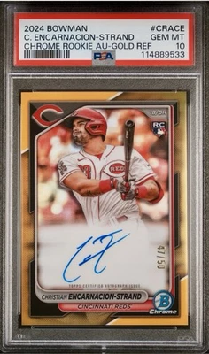 2024 Bowman Christian Encarnacion-Strand Chrome Rookie Auto Gold /50 PSA 10 - Image 1 of 2