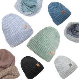 Wintermütze Beanie warme gefütterte melierte Rippstrick Strickmütze Damen Herren - Bild 1 von 25