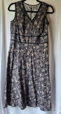 Croft & Barrow Stretch Midi Sleeveless Fit & Flare V-Neck Dress L Size 8 - Image 1 of 4