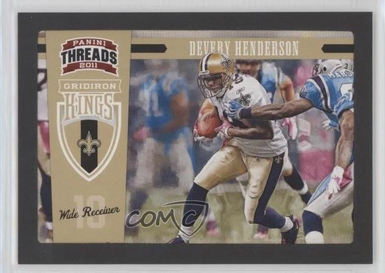2011 Panini Threads Pro Gridiron Kings Black Framed /10 Devery Henderson #42 - Image 1 of 2