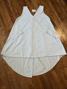 NWT PLANET BY LAUREN G PALE BLUE RETRO JUMPER TENT DRESS size 2 - Picture 1 of 5