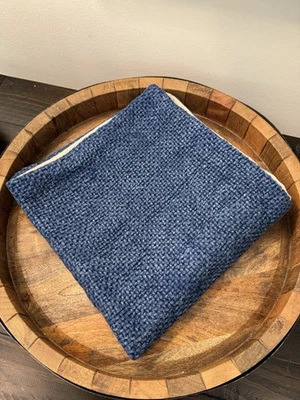 Pottery Barn Faye Textured Linen Pillow Cover 20" x 20" in Stormy Blue NEW - Image 1 of 4