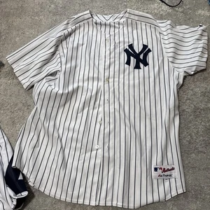 Majestic New York Yankees Jason Giambi Home Jersey Size 56 Pinstripe White - Picture 1 of 6