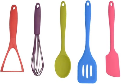 Kitchencraft CWBRTOOLS5PC Set Di Utensili Da Cucina in Silicone, Multicolore - Immagine 1 di 4