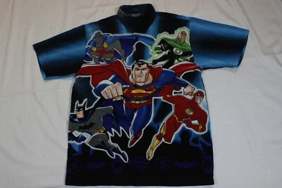 Camisa de poliéster para niños adolescentes mediana de colección 2002 JUSTICE LEAGUE DC Comics Foto 1 de 4